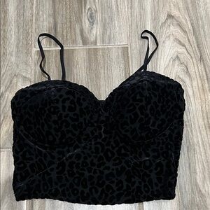 Bozzolo Dark Leopard Print Crop Top
